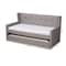 Baxton Studio Giorgia Grey Upholstered Twin Size Daybed with Trundle 156-9499 - alternate 9